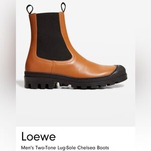 Loewe Men's Black and Brown Lug-Sole Boots